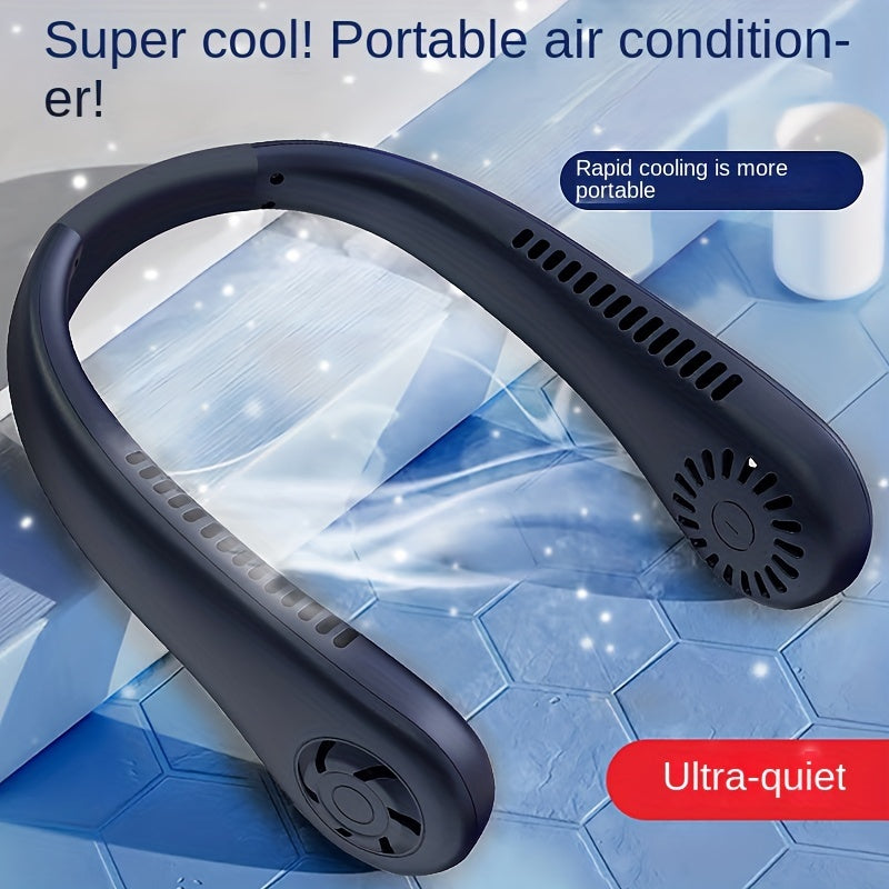 1pc Håndfri Bærbar Nakke Vifte - Oppladbar, Bladfri, og USB Drevet - Perfekt for Kontor og Reisebruk | Skanto