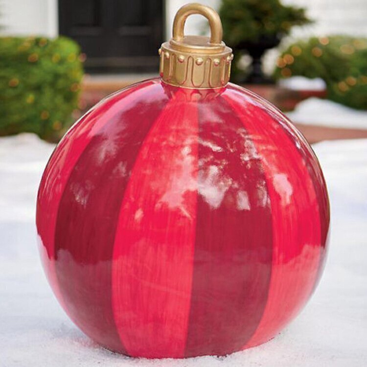 Skanto | Jule Oppblåsbar Dekorasjon Ball | Utendørs Hage Ornament | 60cm PVC