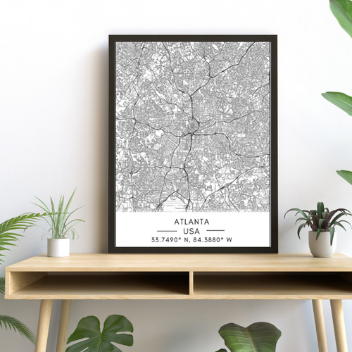 Atlanta bykart - Lerret Veggkunst Maleri | Skanto