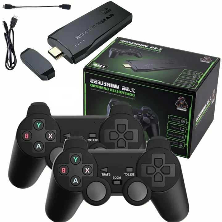 Skanto | HDMI 4K TV Spill Sticks Konsoll | 64GB med 20 000+ Retro Spill & 2 Trådløse Spillkontrollere