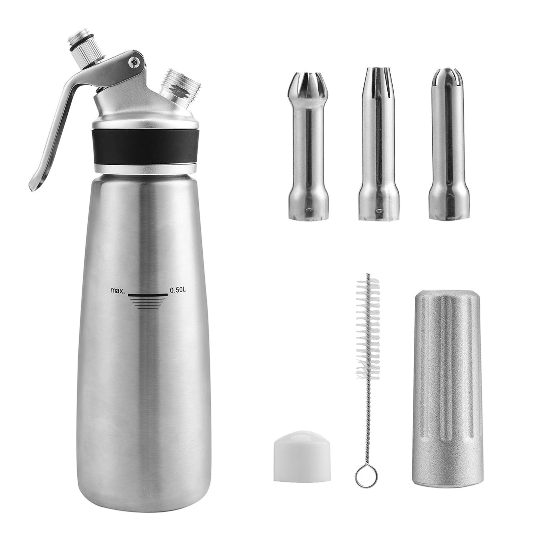 Sahne dispenser rustfritt stål med 3 dyser 500ml | Skanto