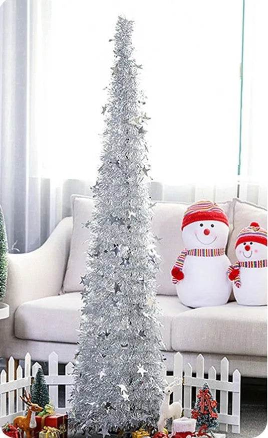 Skanto | Kunstig Glitter Opp Christmas Tree Med Stativ Vakker Sammenleggbare Kunstig Juletre For Juledekorasjoner