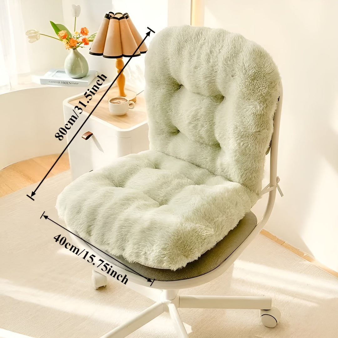 Myk sittepute laget av faux fur – Ekstra tykk & kosete | Perfekt for stol og sofa | Skanto