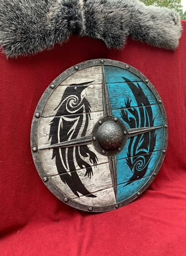 Skanto | Eivor Valhalla Raven Kamp Skadet Viking Tre Skjold 30CM
