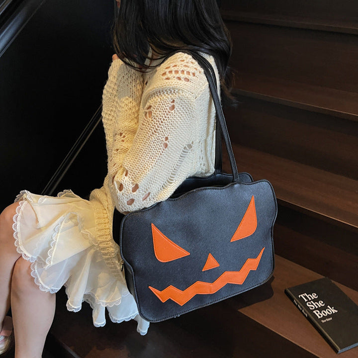 Skanto | Halloween Messenger Bag – Skulderveske i svart og oransje skummelt stil