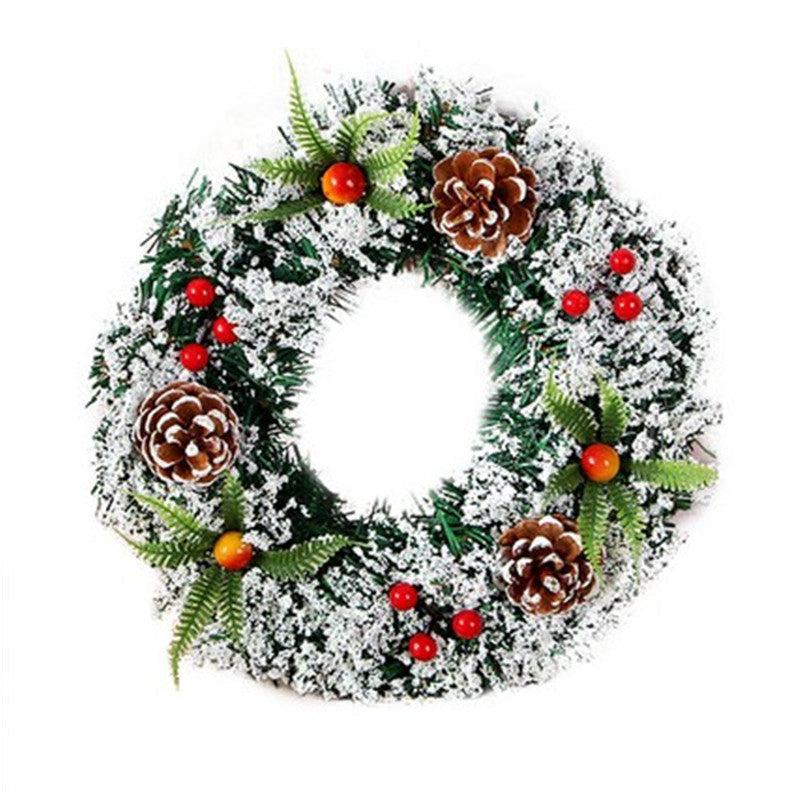 Skanto | Jule Flocket Krans Dekorasjon 20CM, 30CM, 40CM