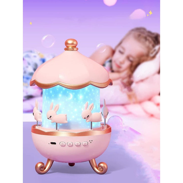 Skanto | Frostwave | Barn 360° Roterende Kanin Nattlampe Prosjektor