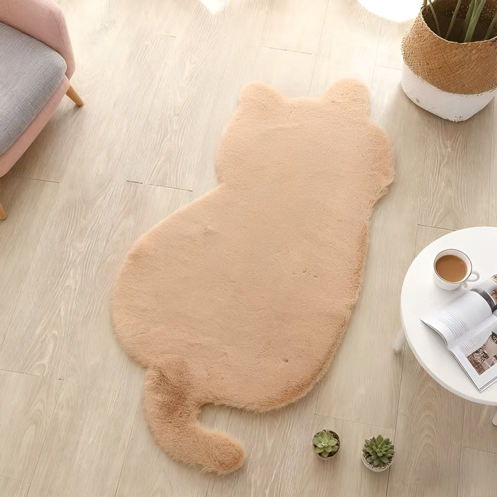 Lite katteformet teppe – mykt og kosete | Perfekt til sofa, hylle eller kommode