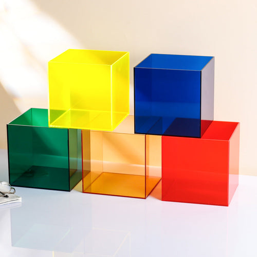 Gjennomsiktig fargeakrylbox støvbeskyttelse Lego integrert modell hånddisplay lagringsboks