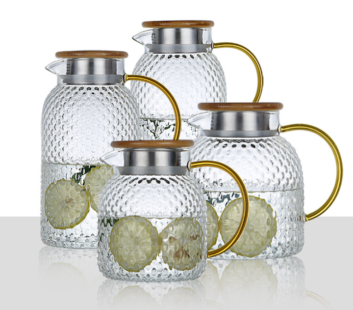 Skanto | Oppvarmet glass-kaldvannskaraff med rismønster