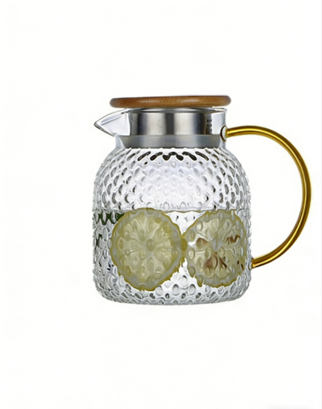 Skanto | Oppvarmet glass-kaldvannskaraff med rismønster