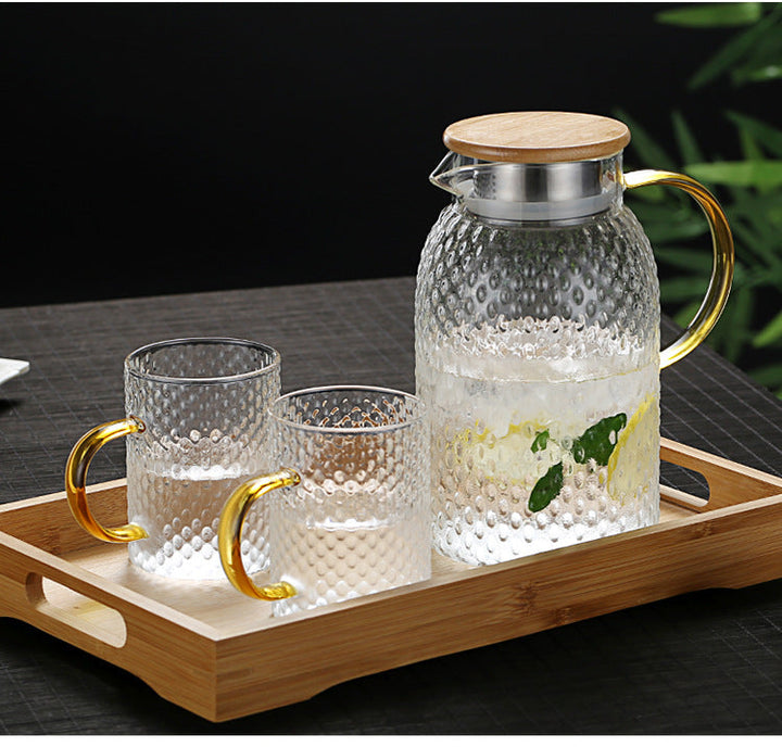 Skanto | Oppvarmet glass-kaldvannskaraff med rismønster