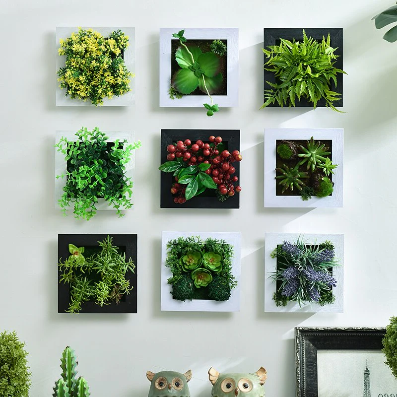 Skanto | GreenFrame Veggdekorasjon – 3D Kunstplante i Moderne Hengende Ramme