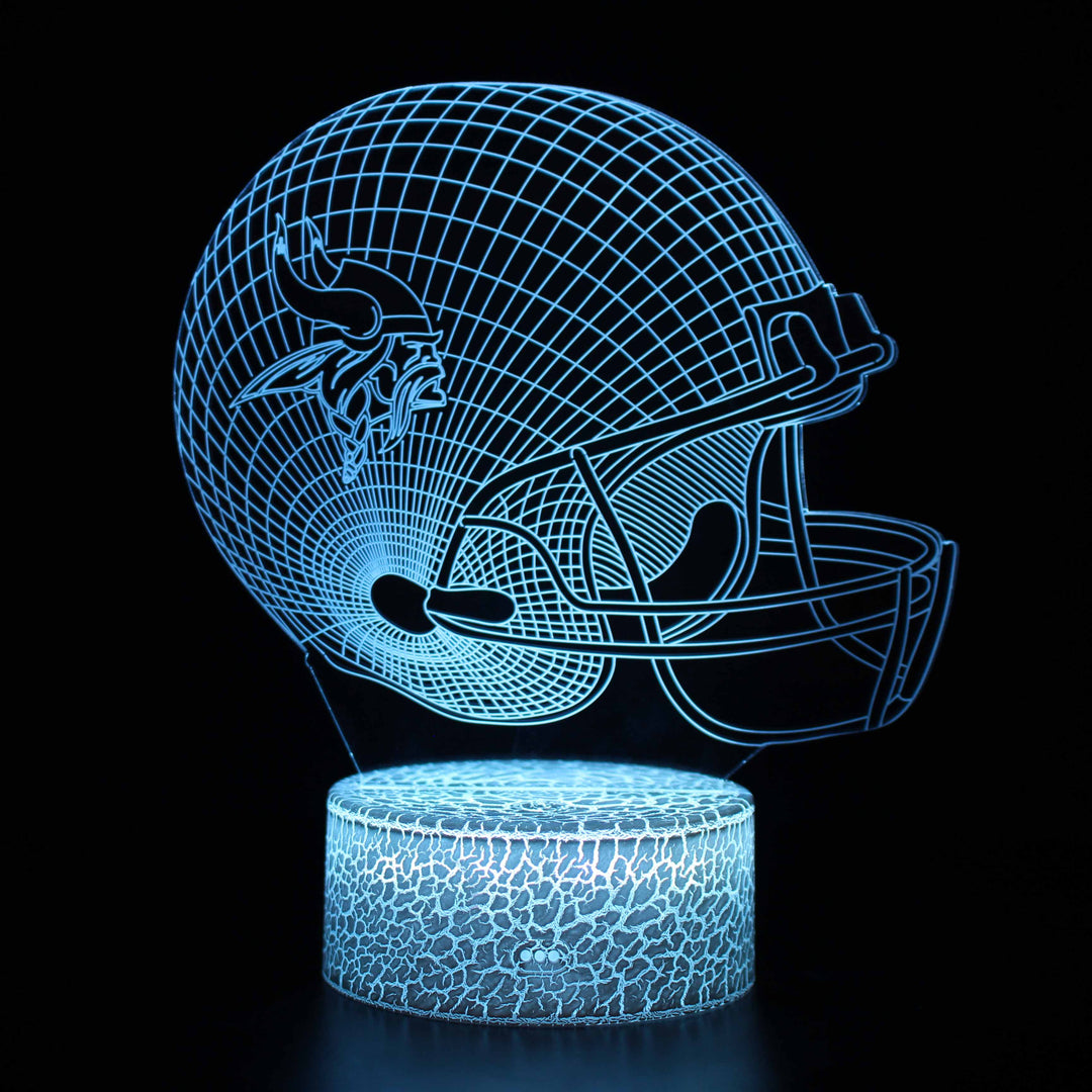 Minnesota Vikings Footballhjelm 3D Optiske Illusjonerlampe