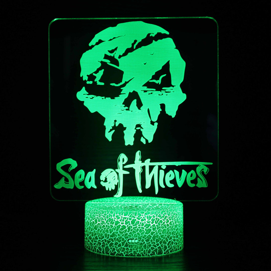 Skanto | Halloween Sea of Thieves Hodeskalle 3D Optisk Illusjonslampe
