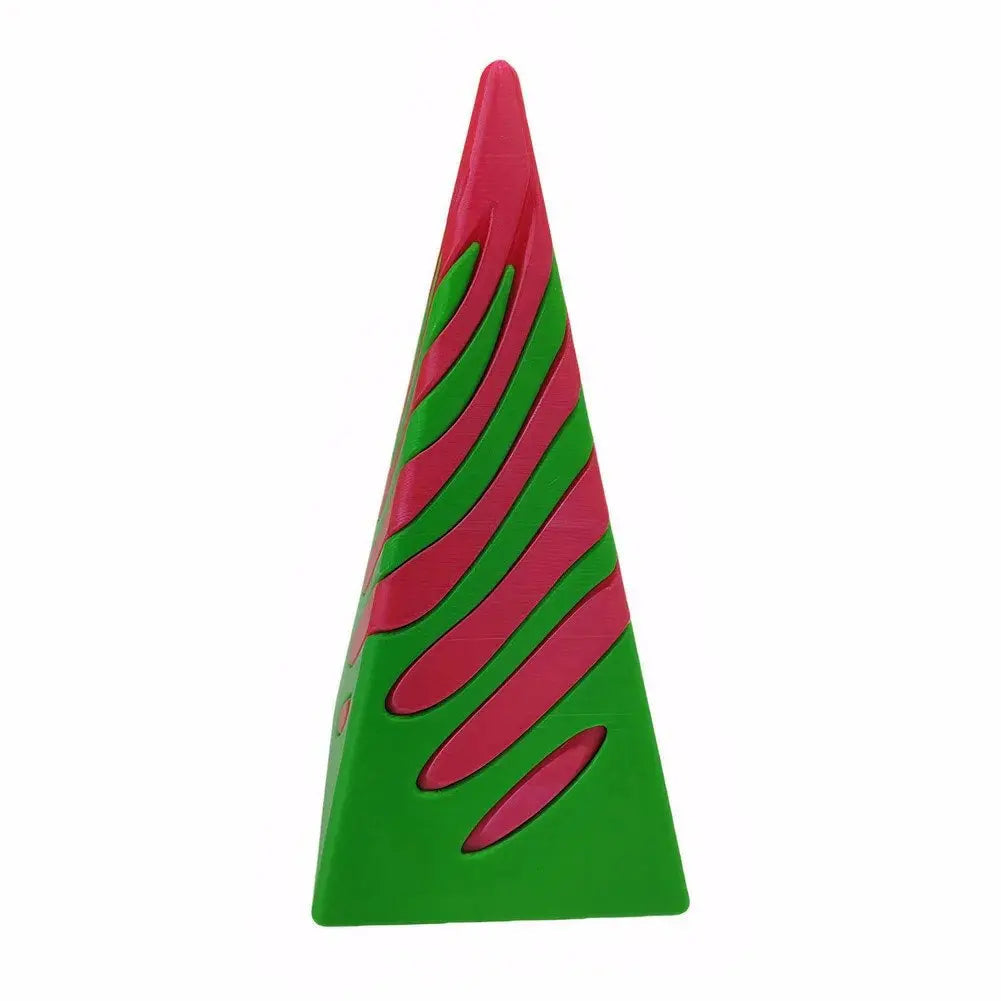 3D-printet spiralkjeglepyramideleke – Unik visuell magisk skrivebordsskulptur