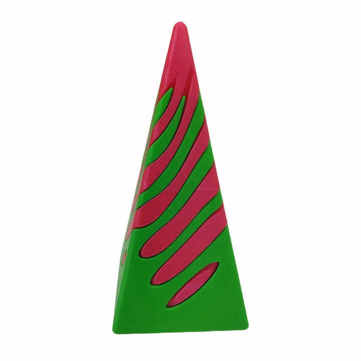 3D-printet spiralkjeglepyramideleke – Unik visuell magisk skrivebordsskulptur