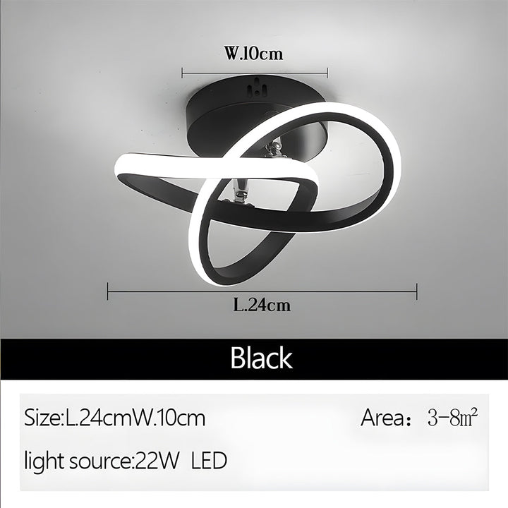 Deckenleuchte med LED-belysning, svart metallrahmen