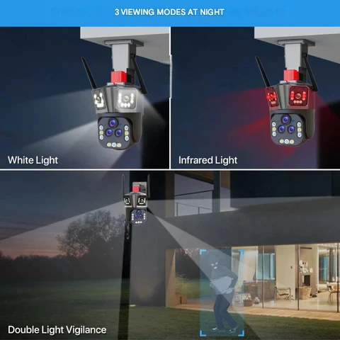 DualGuard Ultra 10K – 20MP overvåkningskamera med 5 linser og 20x zoom | Skanto