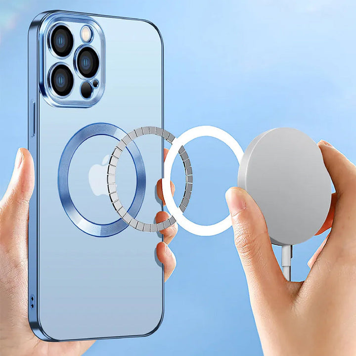Skanto | Elektropolerings trådløs magnetisk ladende alt-i-ett linseetui for iPhone