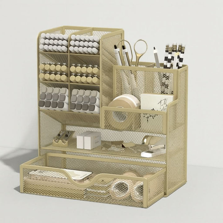 Skanto | Metal Desk Organizer with Compartments for Office Supplies