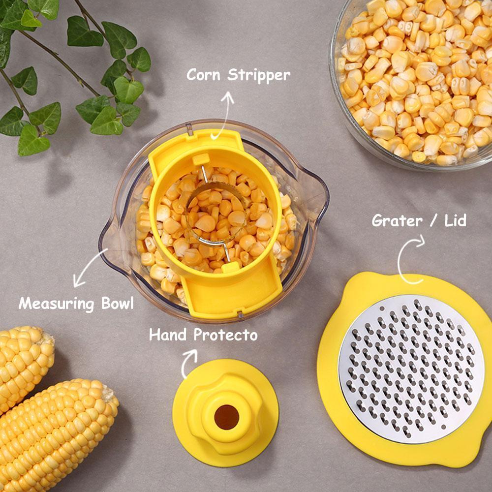 Cob Corn Stripper Med Innebygd Målebeger Og Rivejern | Skanto