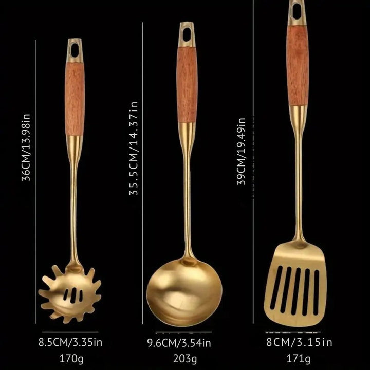 Skanto | Chef’s Choice Gyldne Kjøkkenredskaper | 6 deler Sett