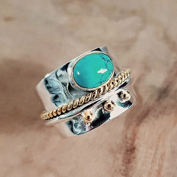 Skanto | Sterlingsølv Turkis Bred Ring
