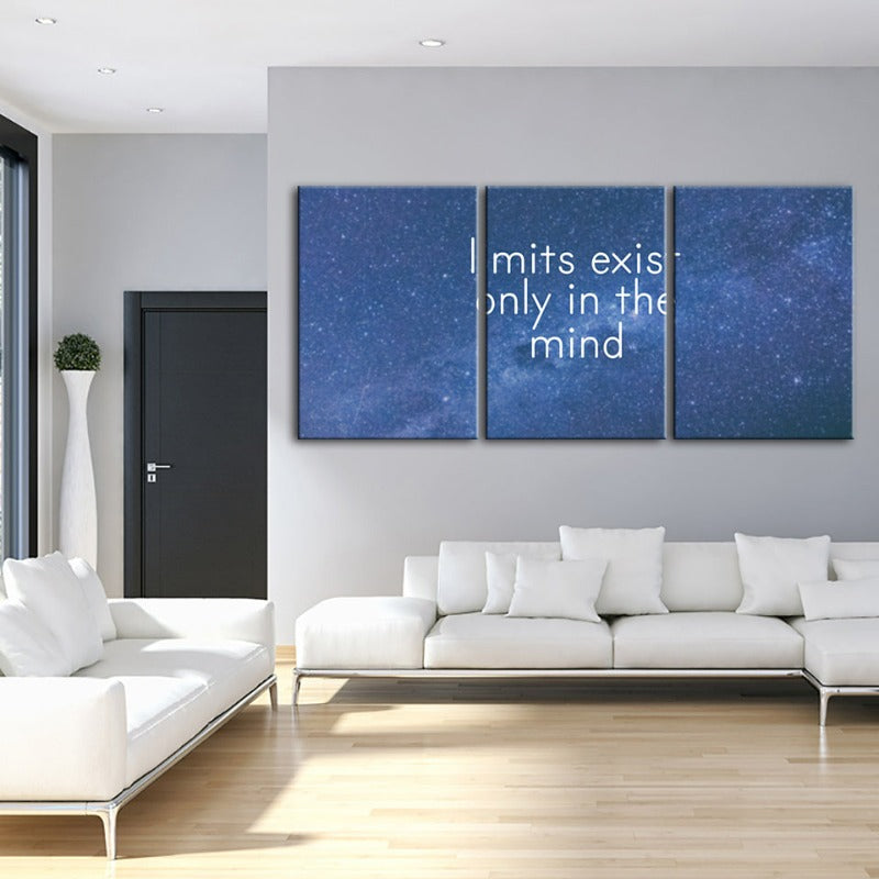Galaxy Motivation-Canvas Veggkunst Maleri 3 Deler
