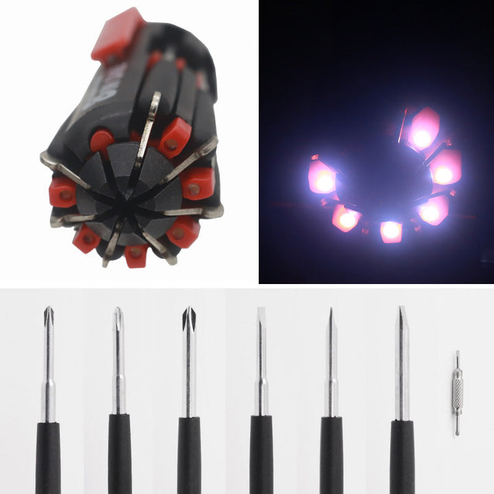 8-i-1-skrutrekker med LED-lommelykt | Skanto
