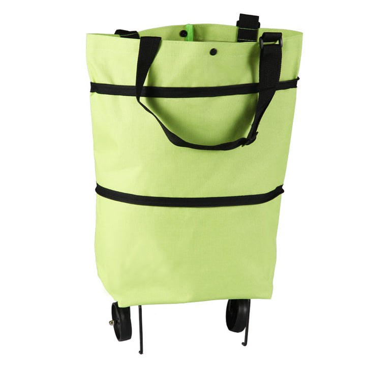 Skanto | Gjenbrukbar Handlevogn / Tote Bag med Sammenleggbare Hjul, Justerbar Stropp, Tjukk Bunn og Stor Kapasitet, Til Handle, Utendørs og Mer