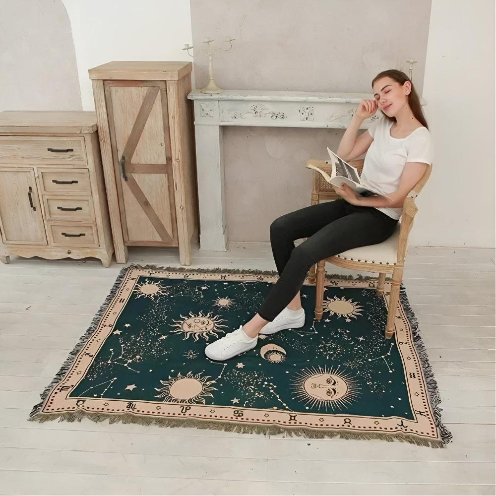 Skanto | Sol Måne Stjerner Himmelsk Teppe