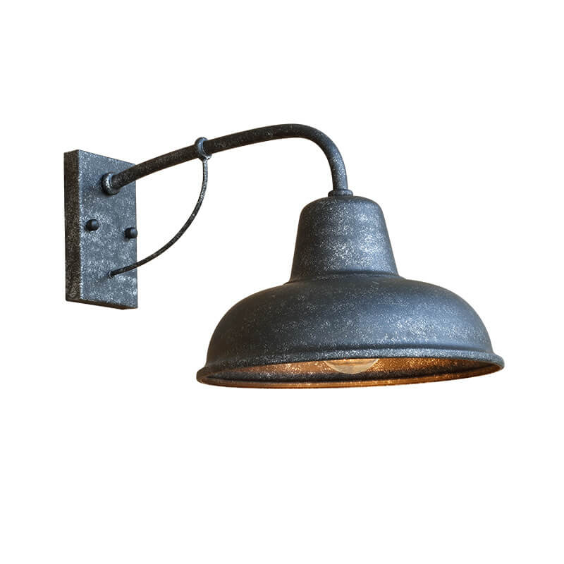 Vintage vegglampe i låvestil laget av jern, vanntett, for utendørs bruk, 1 lyspære