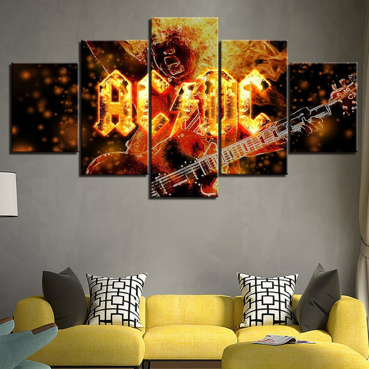 ACDC - Lerret Veggkunst Maleri | Skanto