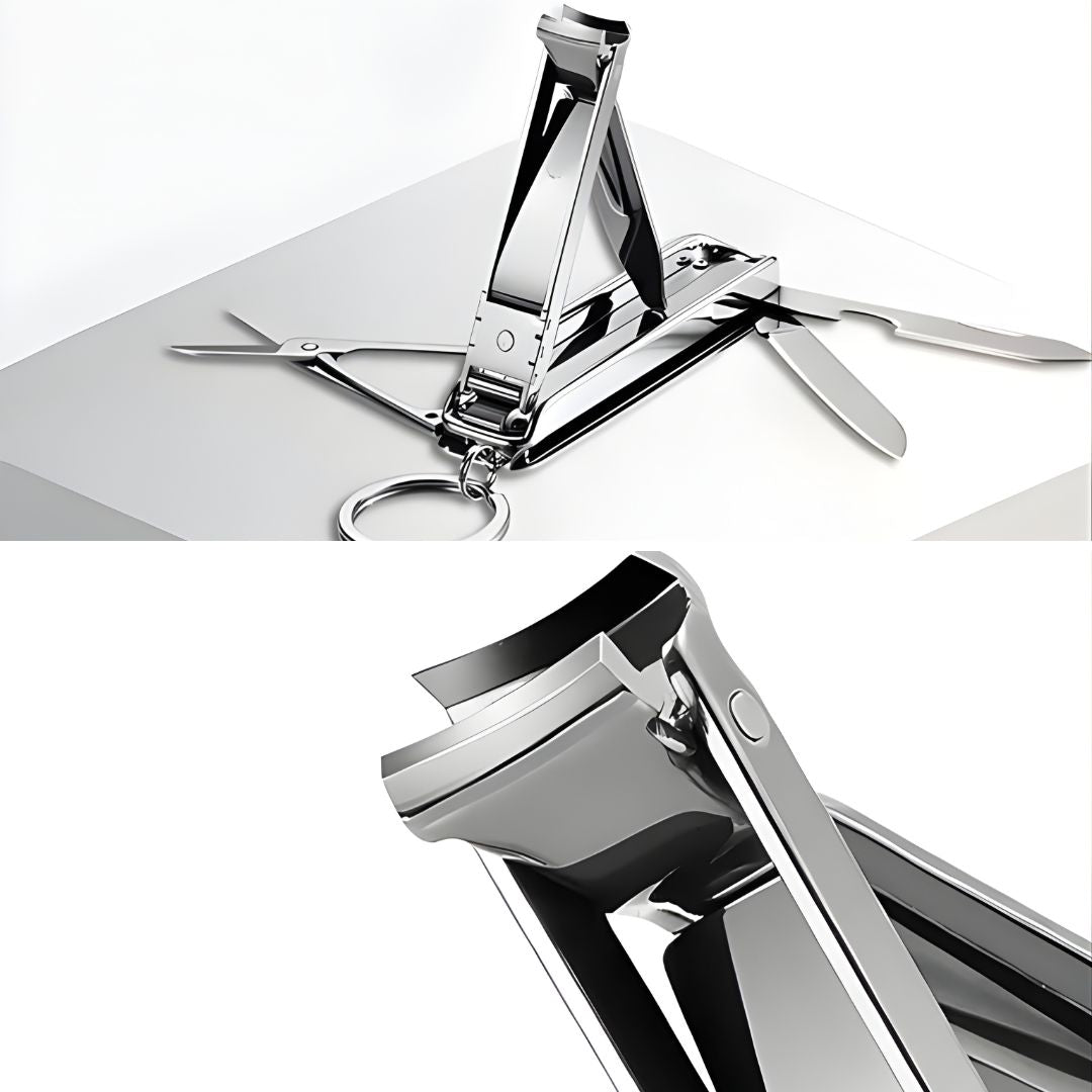 Funksjon Nail Clipper Tool – 6-i-1 Grooming Gadget – Premium Rustfritt Stål – Kompakt Reisebærer for Travle Profesjonelle Skanto