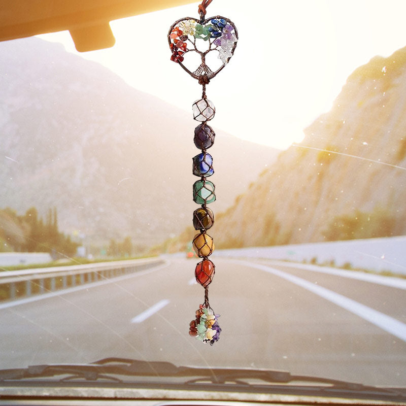 Skanto | 7 Chakra Stein Healing Crystal Livets Tre Dekorasjon
