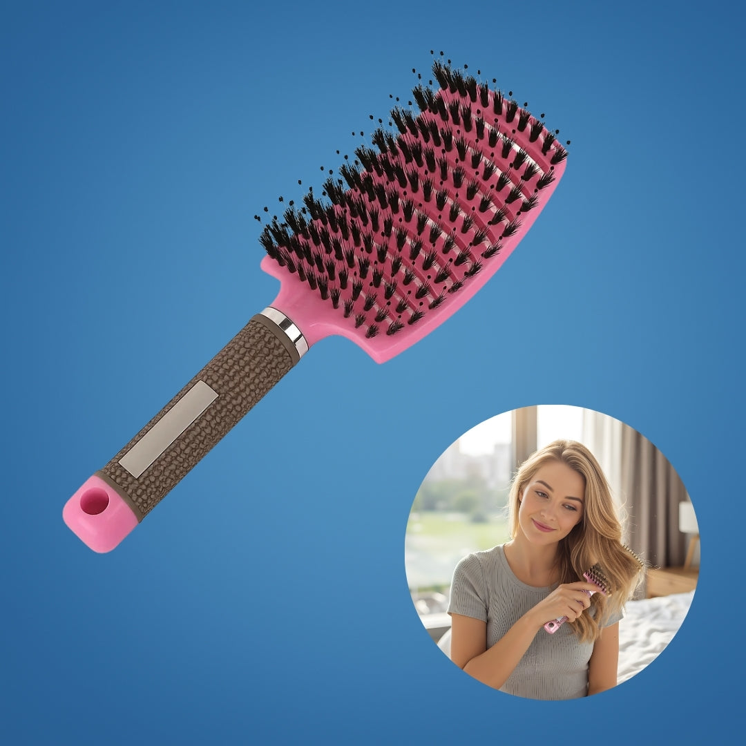Hurtig knutefri utredning – Nylonbust med hodebunnsmassasje-spisser – For tykt eller krøllete hår Skanto