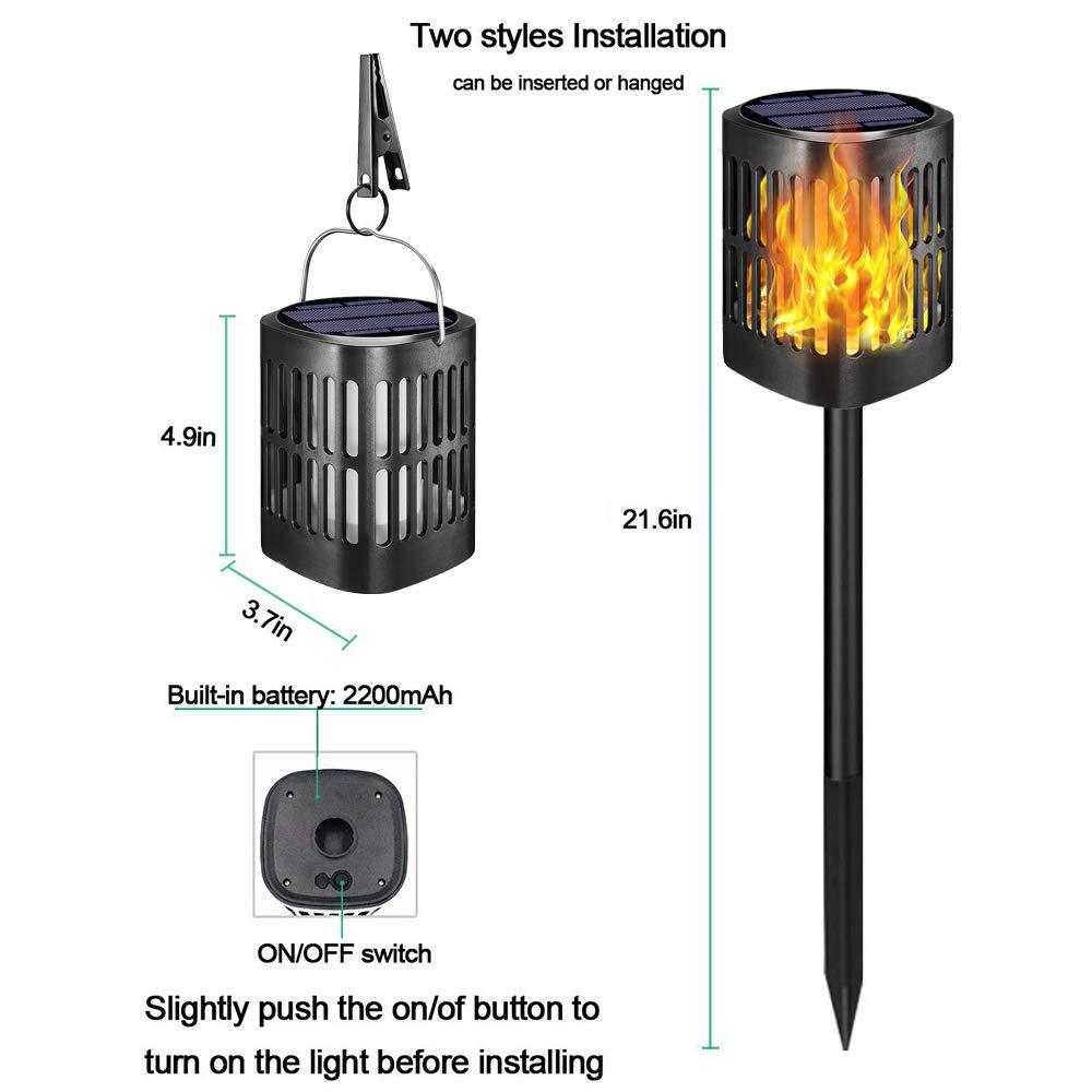 Skanto | Solar LED Flamme Lantern – Dekorativ utendørs belysning for hage og terrasse med hengemulighet