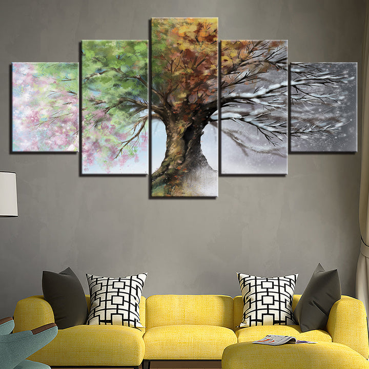 All Season Tree - Lerret Veggkunst Maleri | Skanto