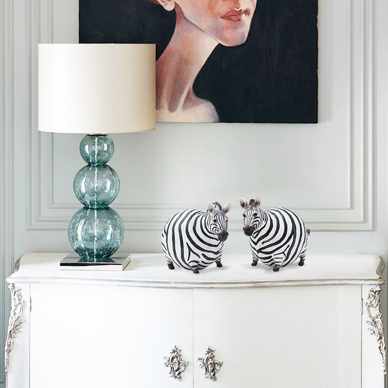 Moderne Søte Zebra Harpiks Figurer | Skanto