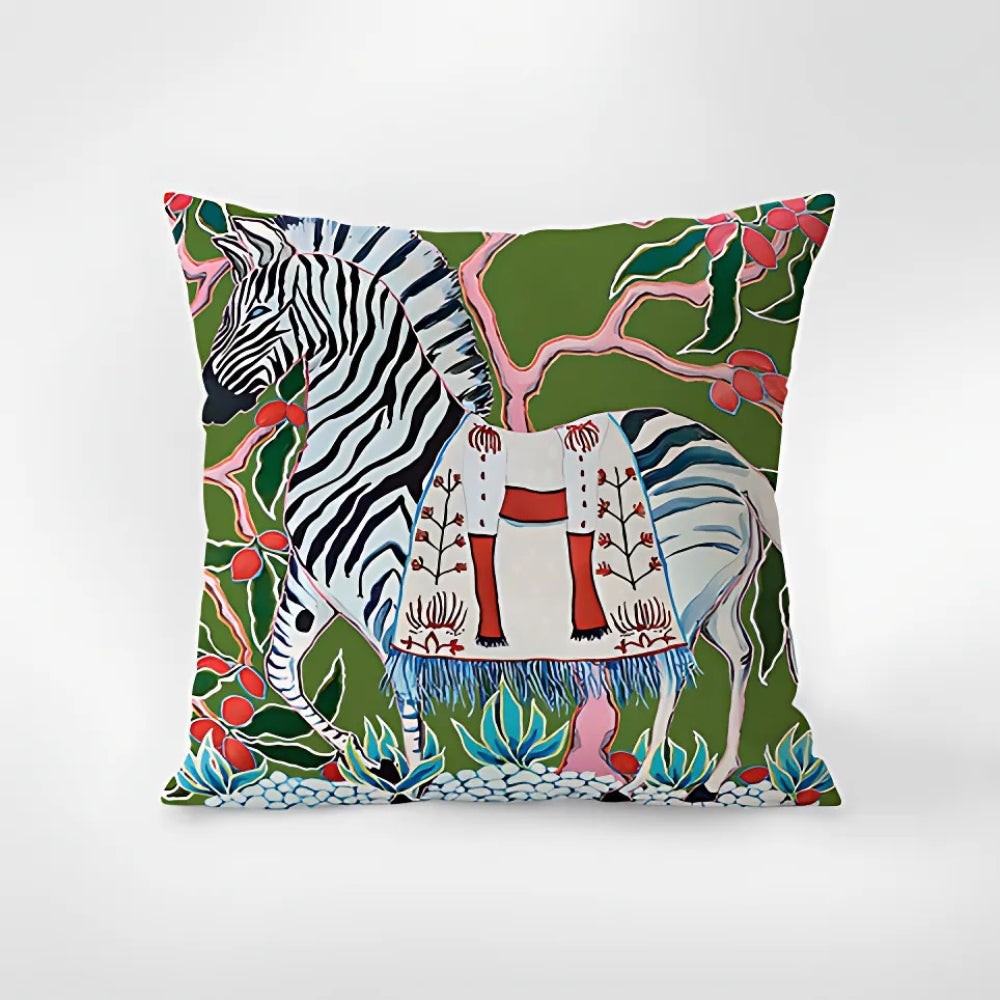 Skanto | Zebra Tapestry Fringed Putetrekk