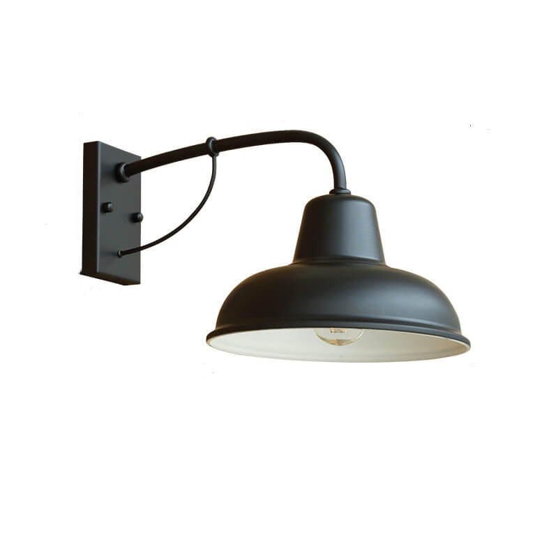 Vintage vegglampe i låvestil laget av jern, vanntett, for utendørs bruk, 1 lyspære