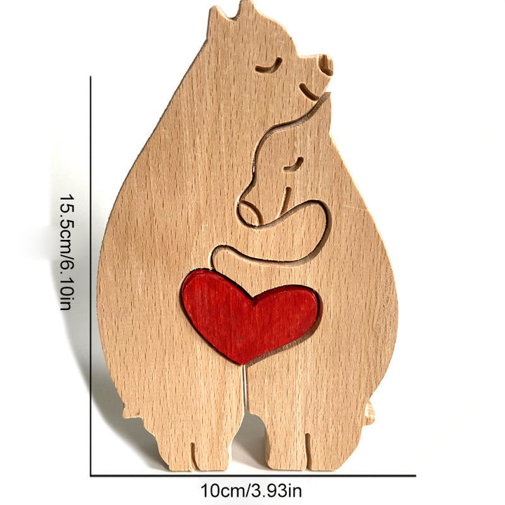 Skanto | Søtt dyrefamilie ornament, tre puslespill figur - 🎁Kjærlighetsgave