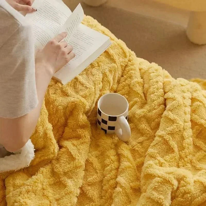 Skanto | Tykk lammeull fleece vinterteppe mykt varmt kast