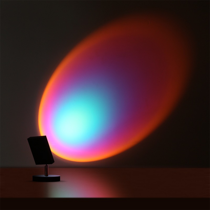 SunsetLuxe - Retro Sunset Bordlampe | Varm LED Ambient Belysning for Soverom og Stue | Skanto