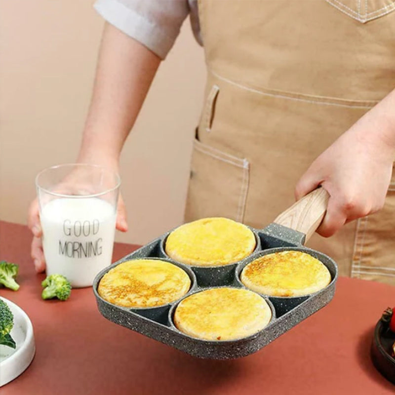 Skanto | Fire-hulls eggpanne, frokostomelett husholdningsstekepanne non-stick panne