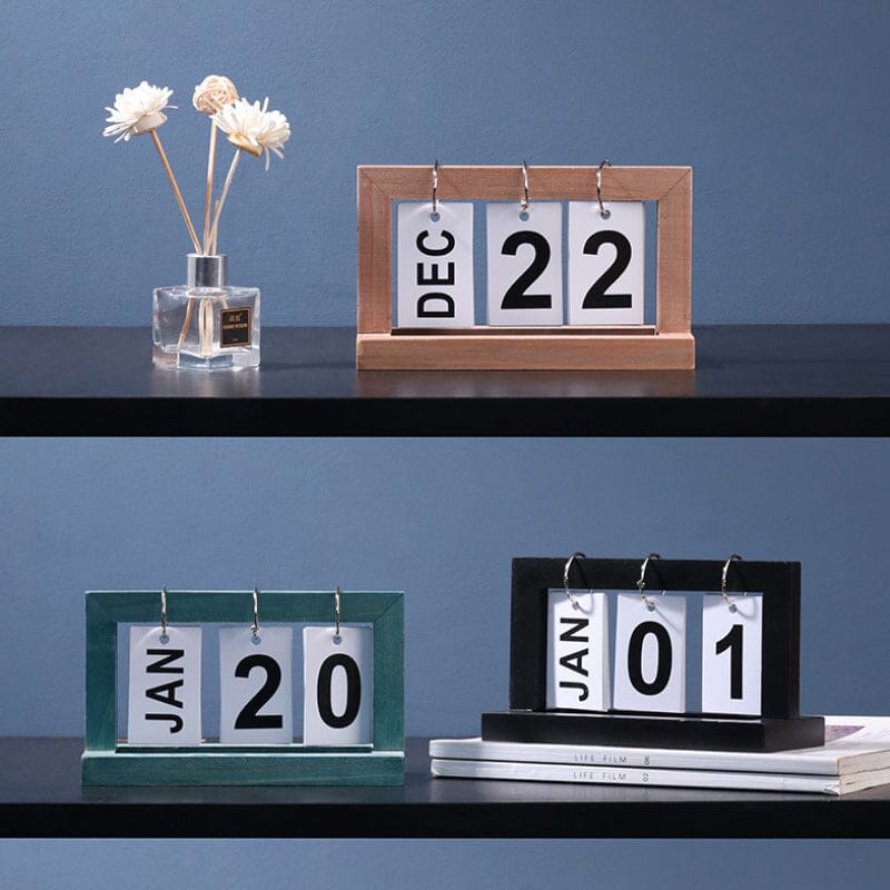 Dutch Teak Wood Skrivebordskalender | Skanto