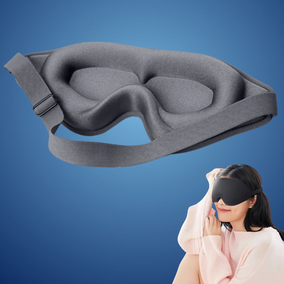 DreamSeal 3D Søvn Øyemasker | Lysblokkerende Maske - Søvn Blindfold - for Reiser - Meditasjon - Insomni - Dyp Søvn - Justerbar Stropp Skanto