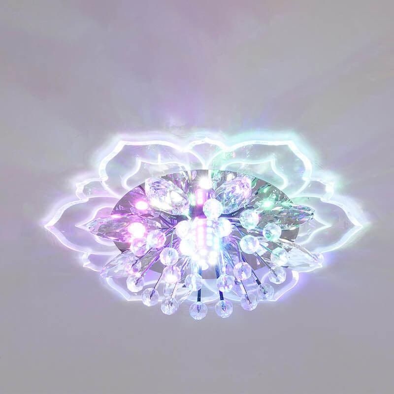 Norvo | GlowPetal LED Krystall Taklampe | Blomsterformet | Moderne Design | Energisparende | Dekorativ Belysning