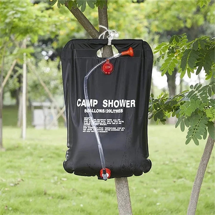 Bærbar soloppvarmet campingdusjpose | Skanto
